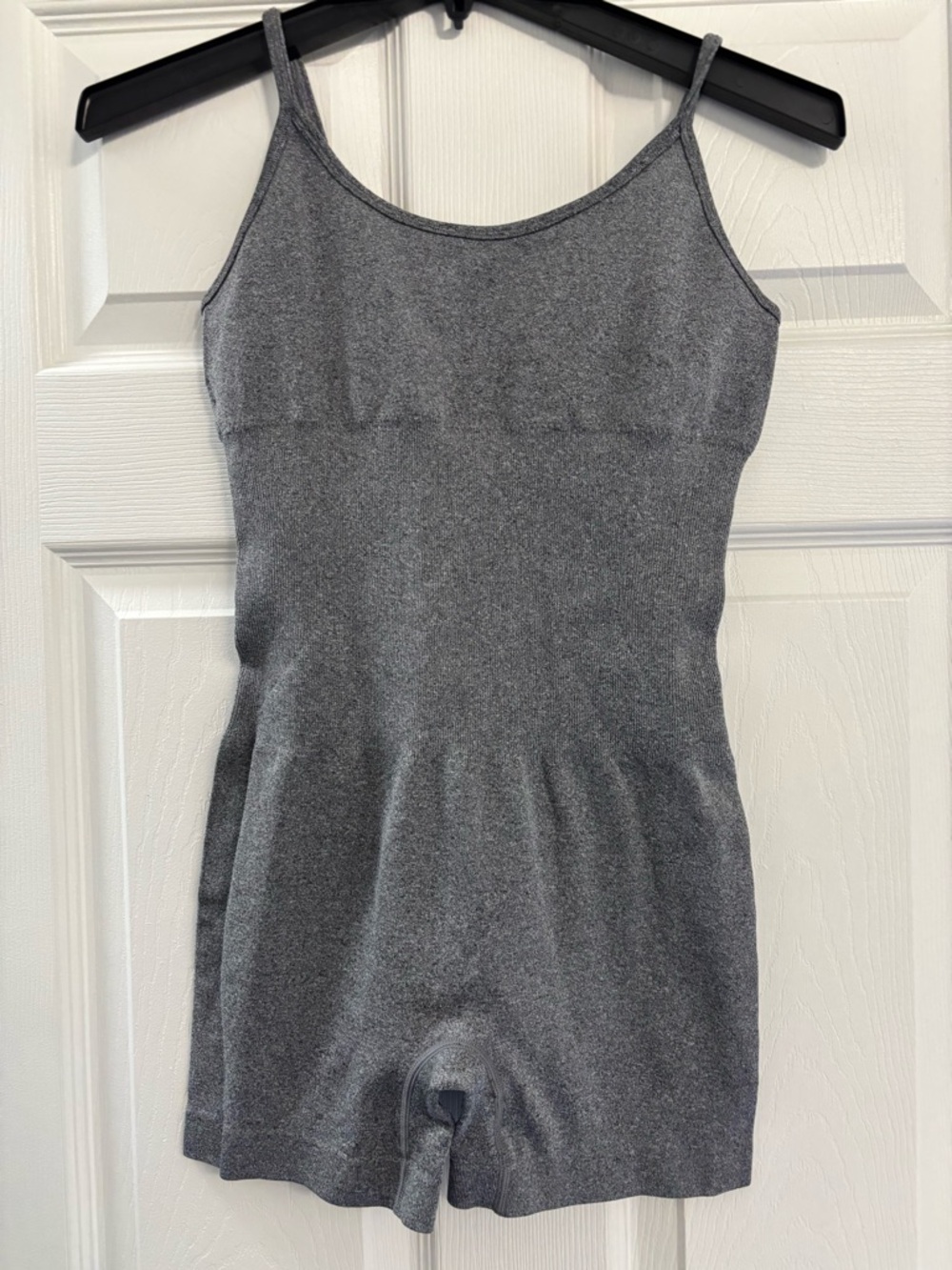 Seamless Gray Shapewear Bodysuit with Thin Straps